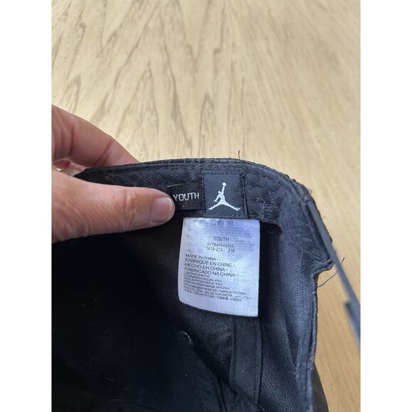 Nike Air Jordan HAT White Brim Jumpman Black Snapback Cap Small Youth 1990s Y2K - Picture 5 of 8